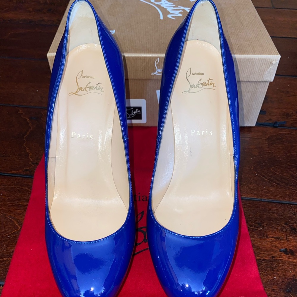 Christian Louboutin 120mm bianca patent heels